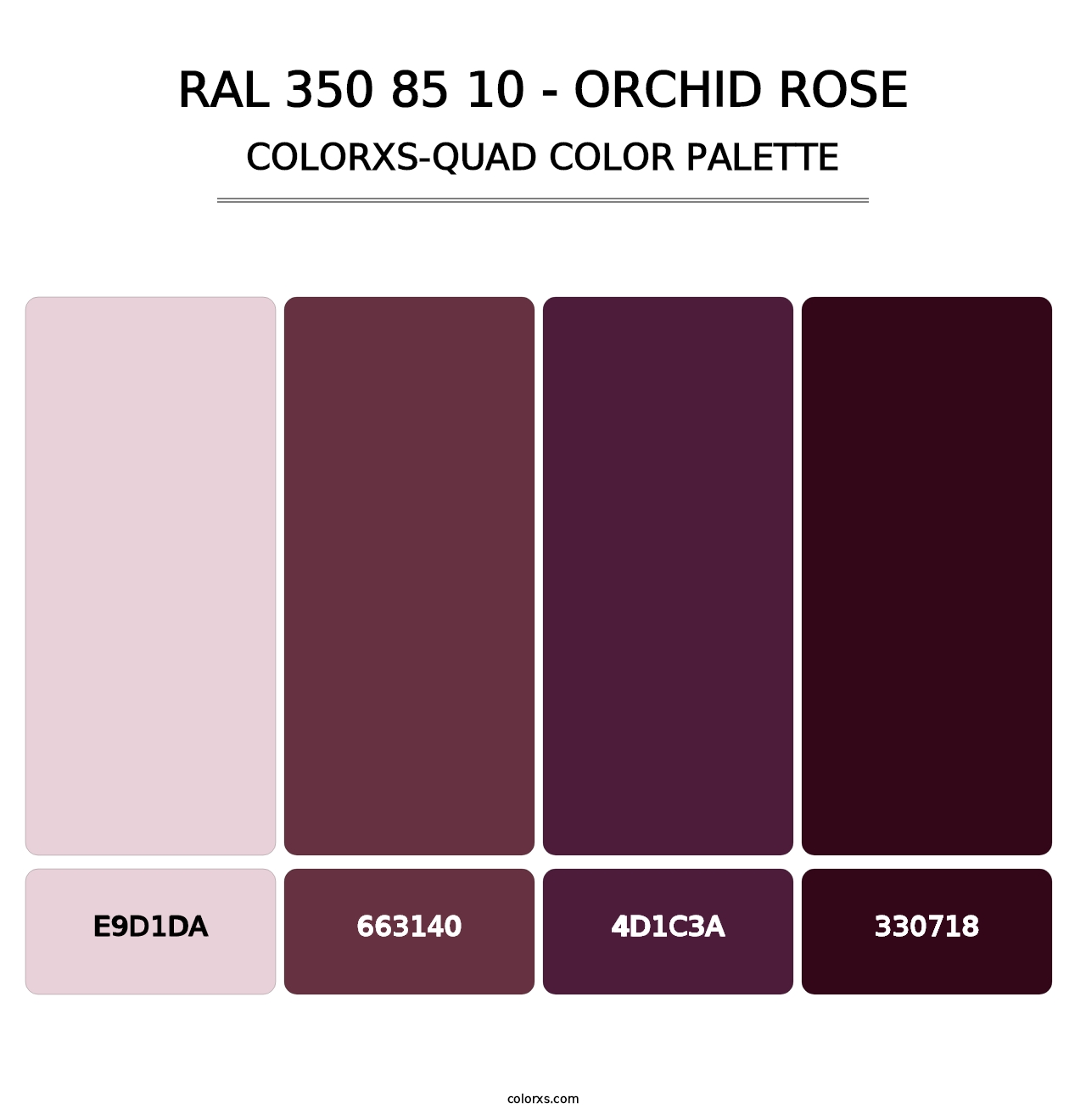 RAL 350 85 10 - Orchid Rose - Colorxs Quad Palette