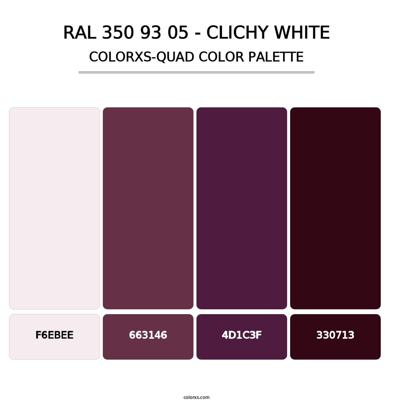 RAL 350 93 05 - Clichy White - Colorxs Quad Palette