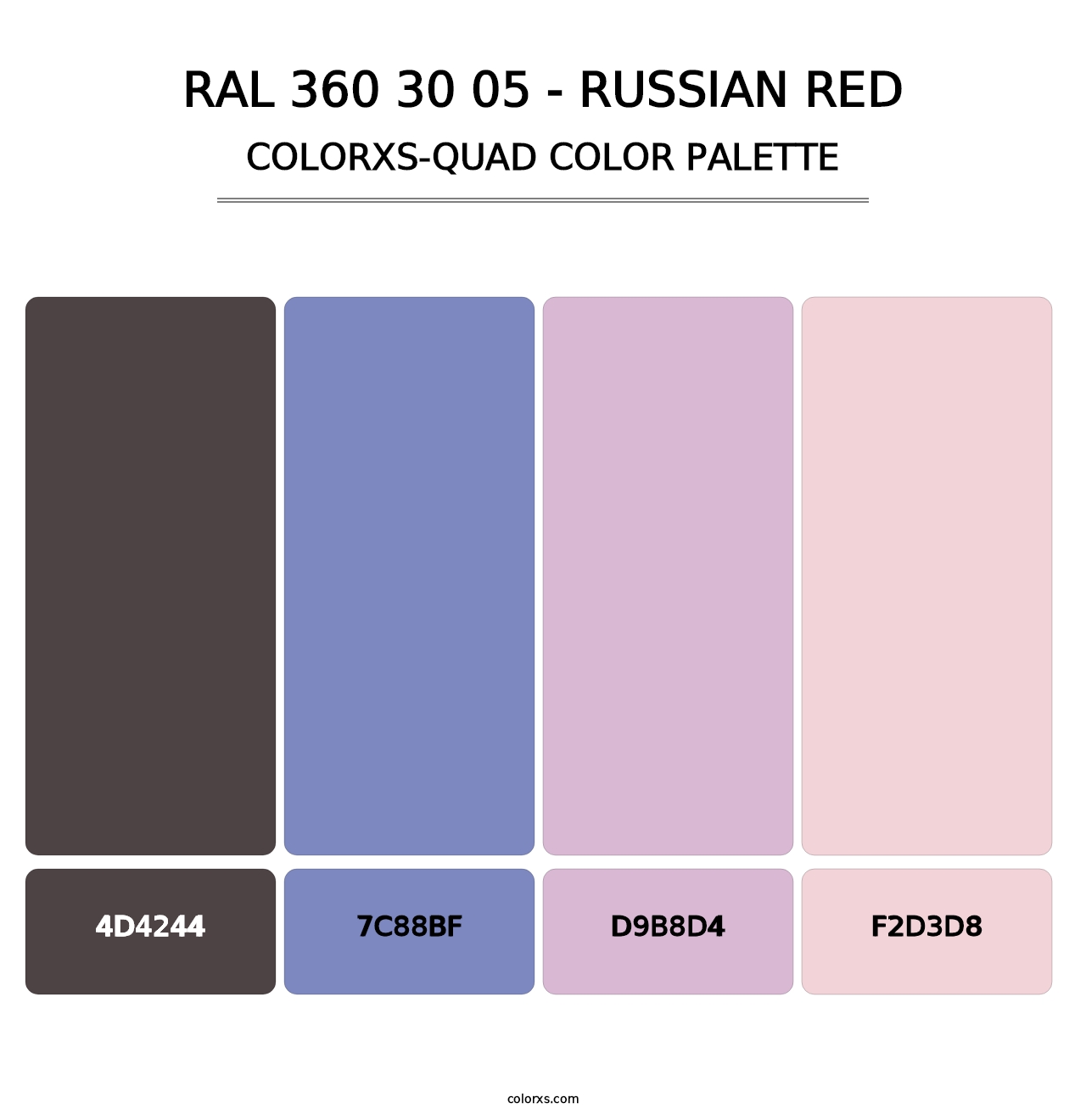 RAL 360 30 05 - Russian Red - Colorxs Quad Palette