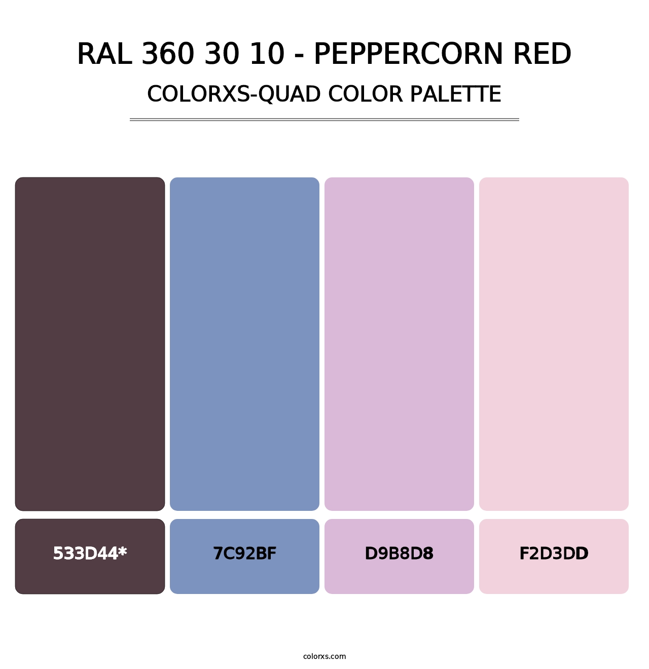 RAL 360 30 10 - Peppercorn Red - Colorxs Quad Palette