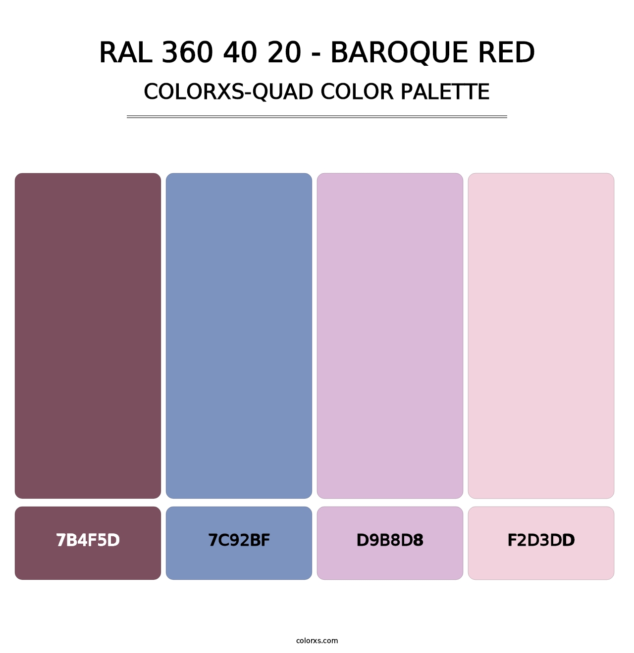 RAL 360 40 20 - Baroque Red - Colorxs Quad Palette