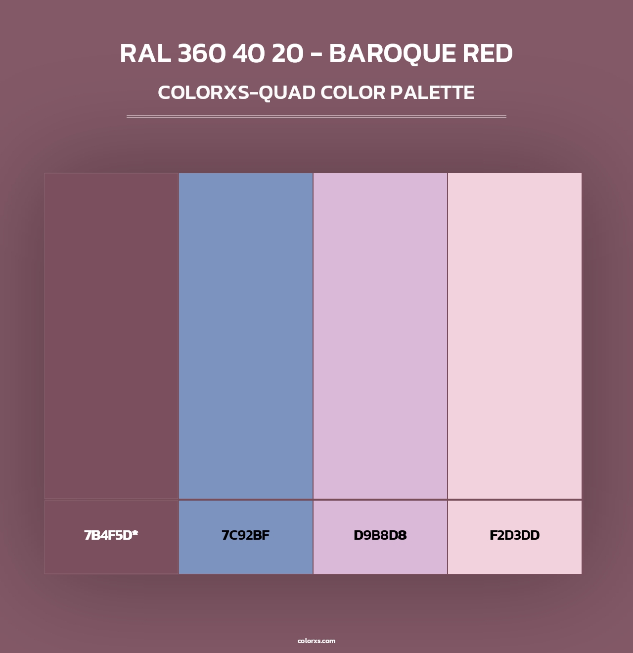 RAL 360 40 20 - Baroque Red - Colorxs Quad Palette