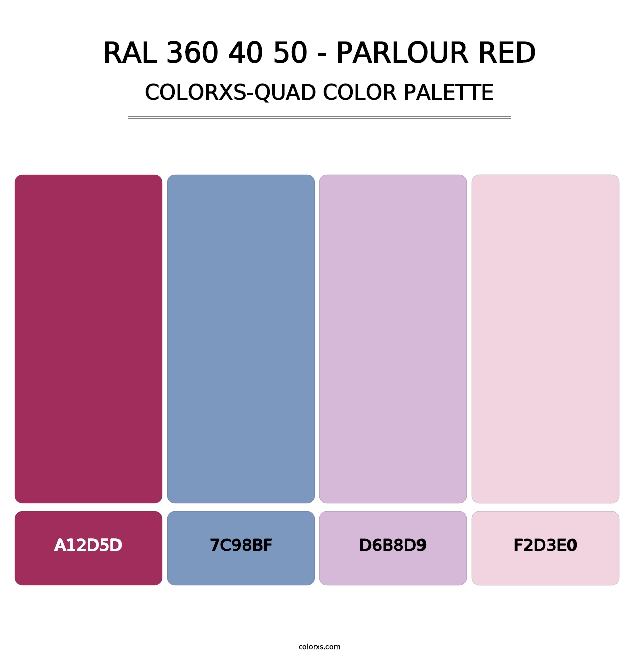 RAL 360 40 50 - Parlour Red - Colorxs Quad Palette