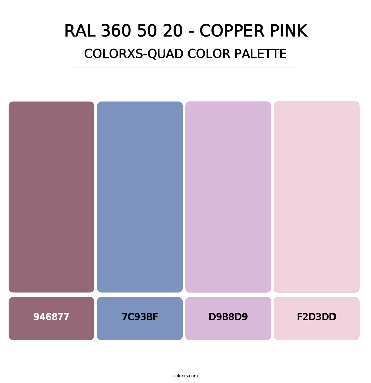 RAL 360 50 20 - Copper Pink - Colorxs Quad Palette