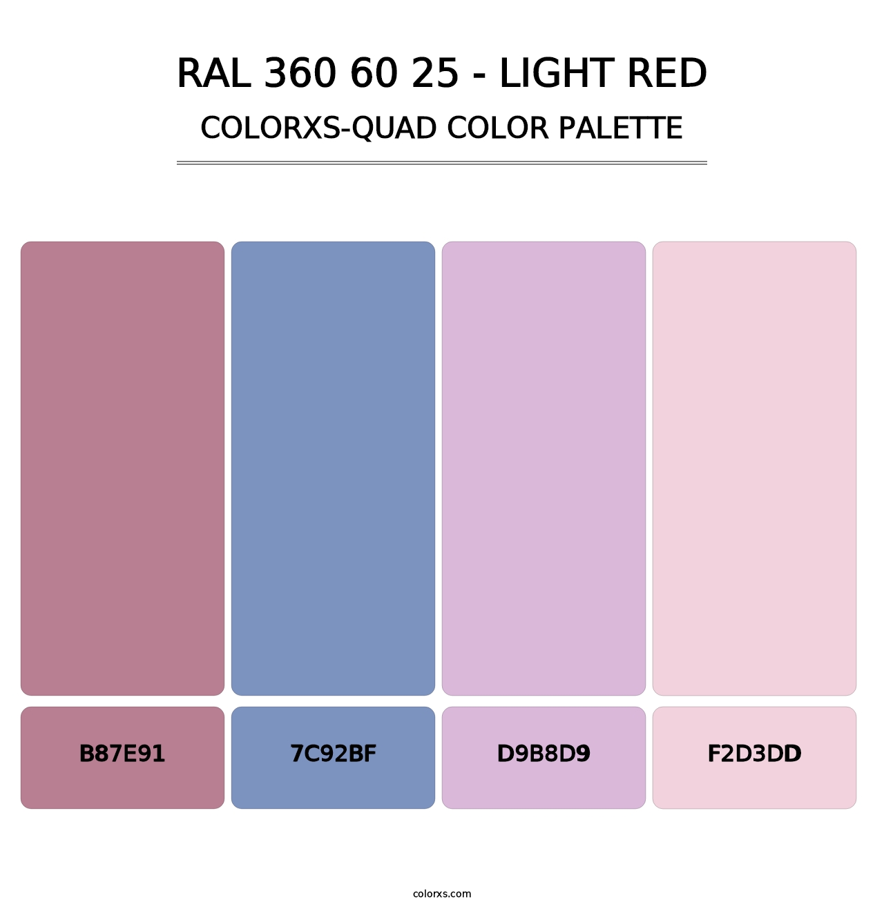 RAL 360 60 25 - Light Red - Colorxs Quad Palette