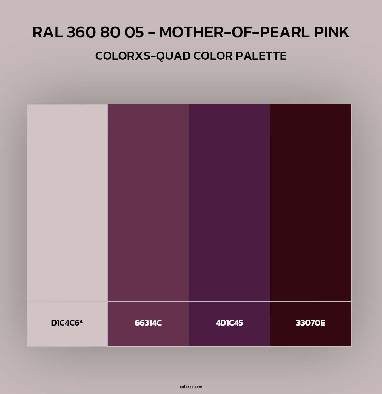 RAL 360 80 05 - Mother-Of-Pearl Pink - Colorxs Quad Palette
