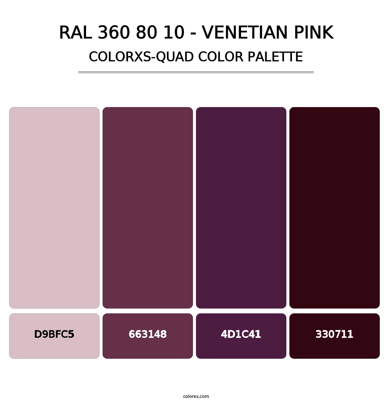 RAL 360 80 10 - Venetian Pink - Colorxs Quad Palette