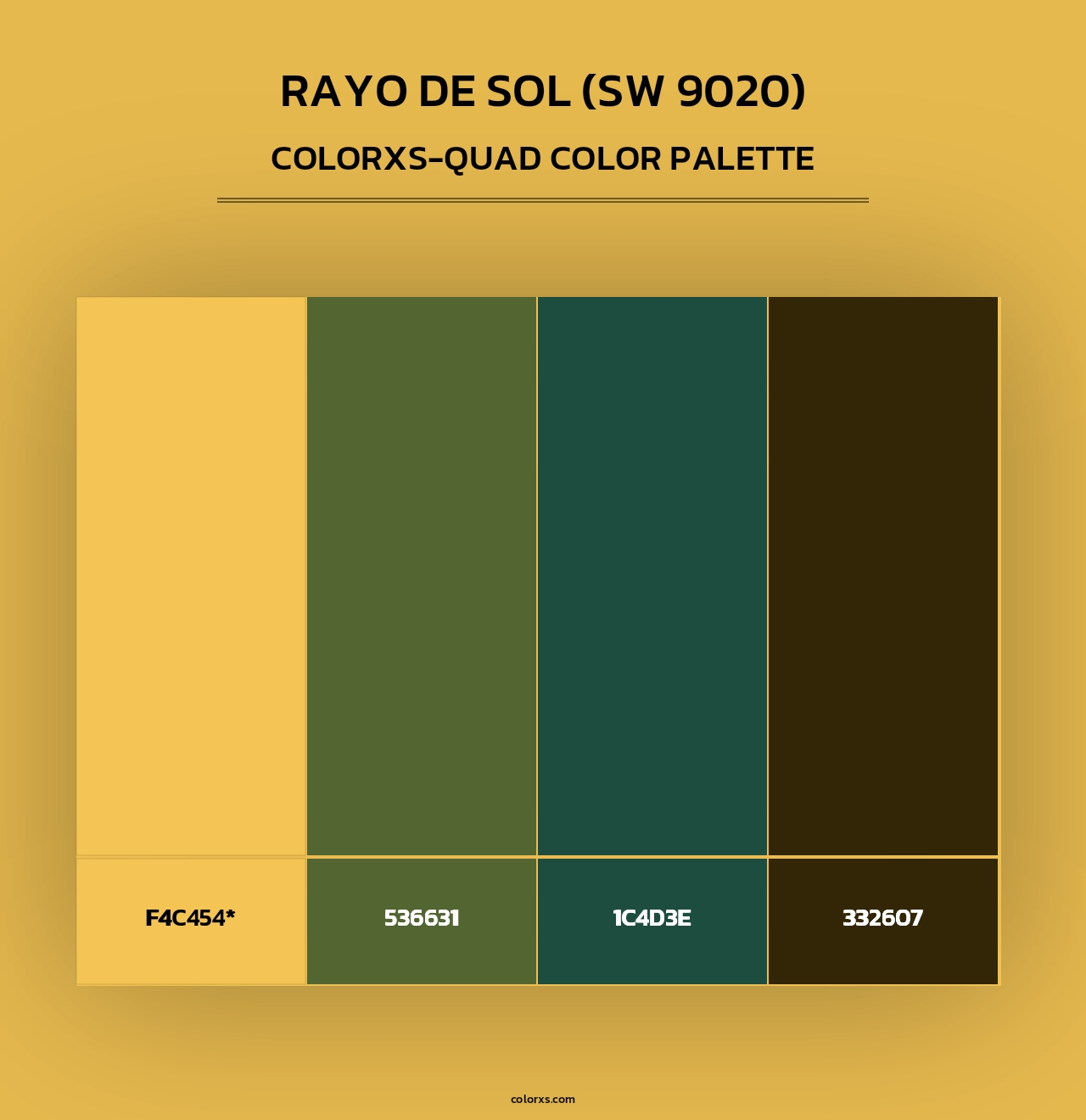 Rayo de Sol (SW 9020) - Colorxs Quad Palette