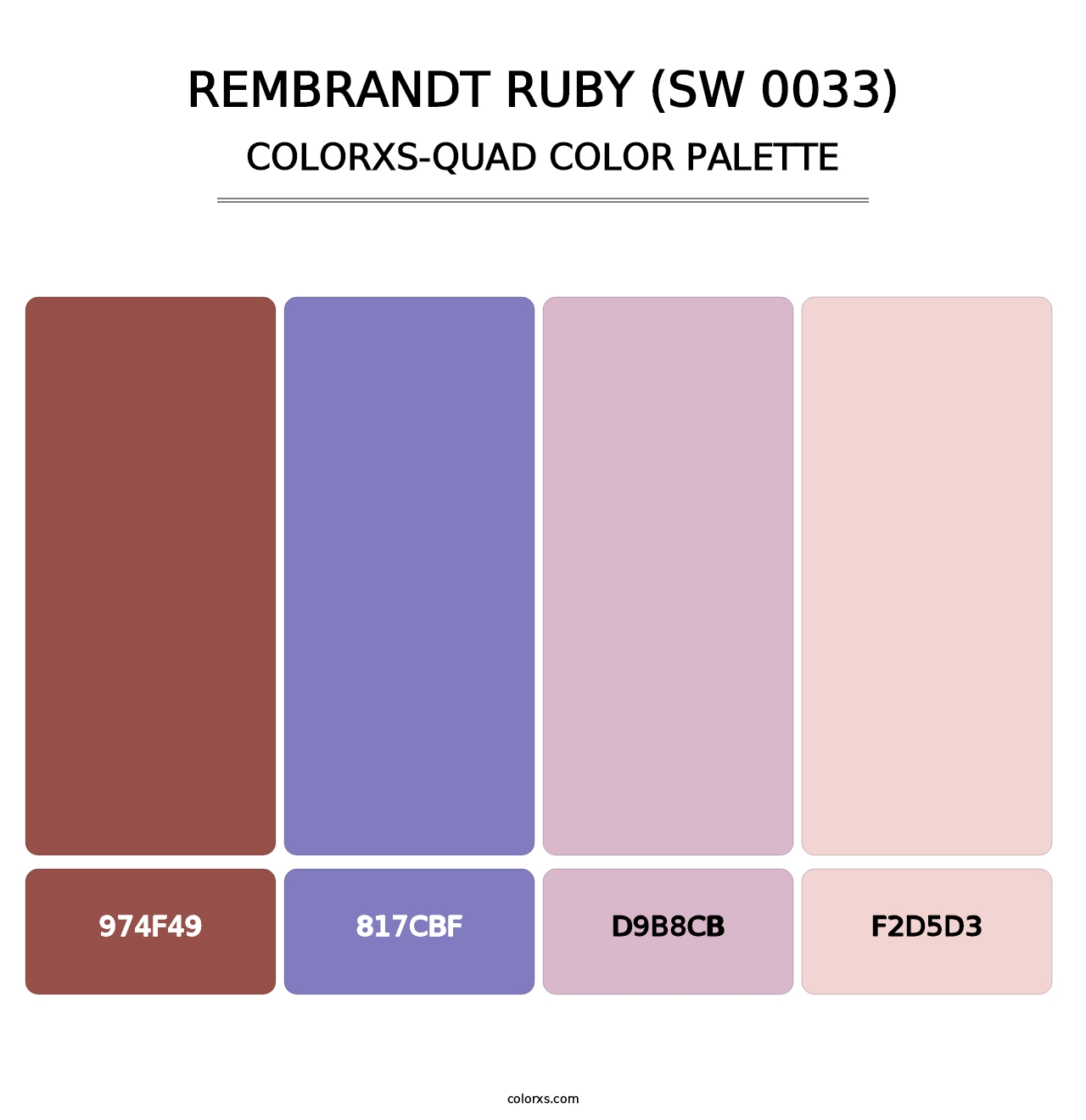 Rembrandt Ruby (SW 0033) - Colorxs Quad Palette