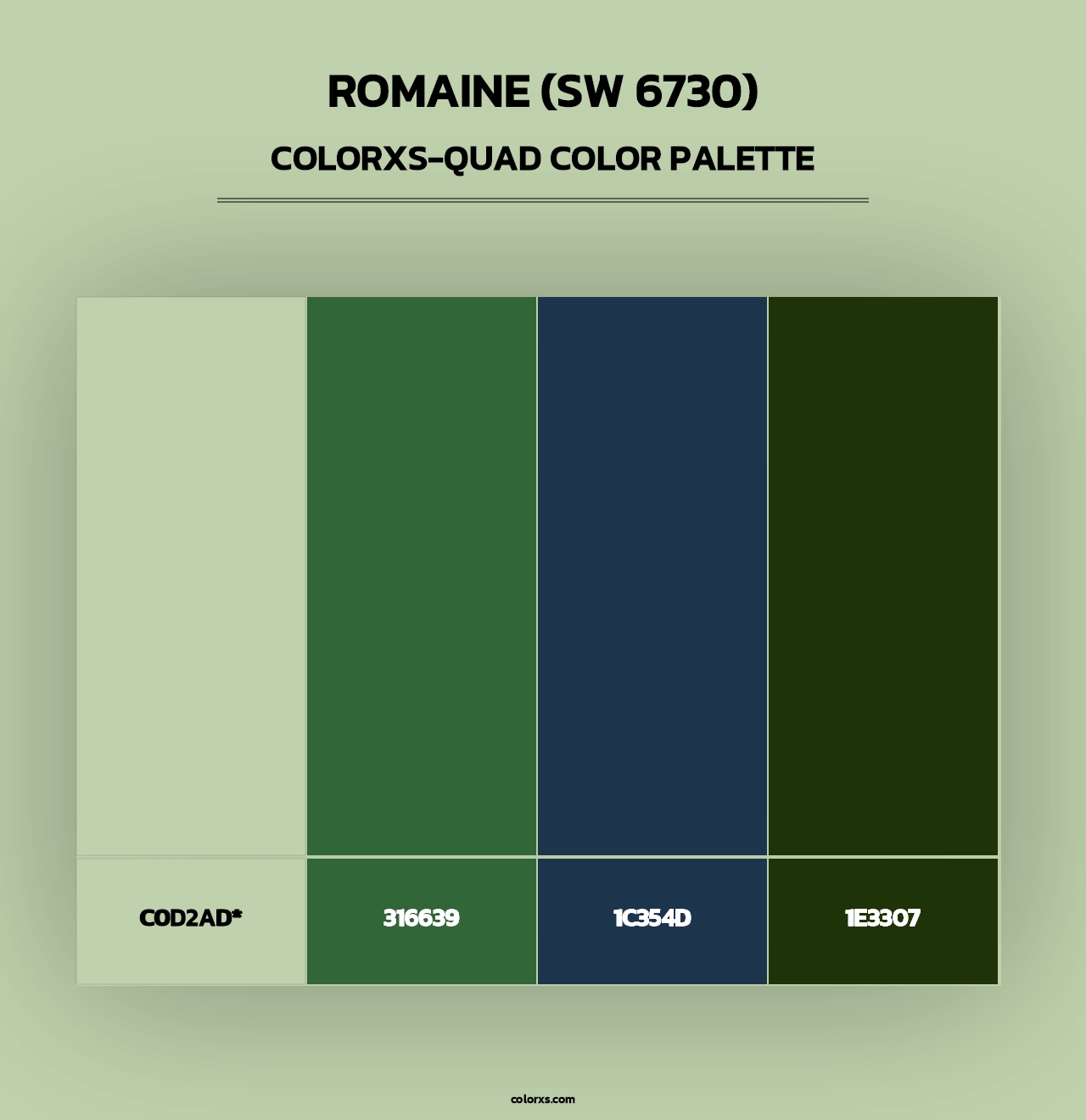 Romaine (SW 6730) - Colorxs Quad Palette
