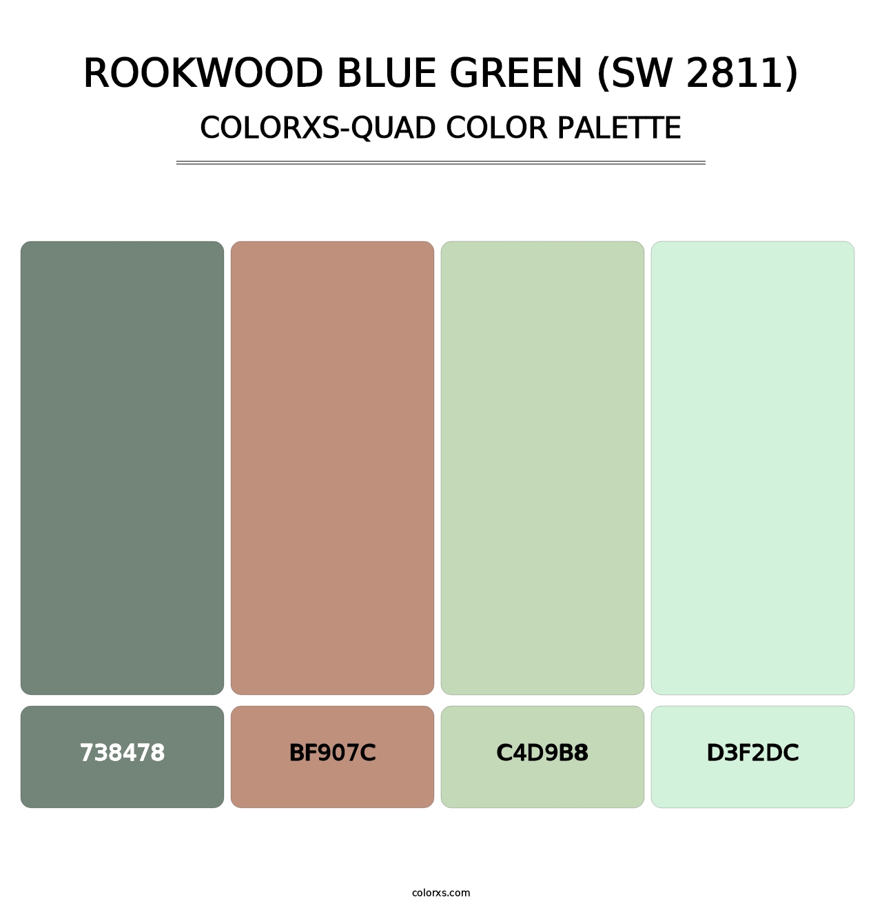 Rookwood Blue Green (SW 2811) - Colorxs Quad Palette