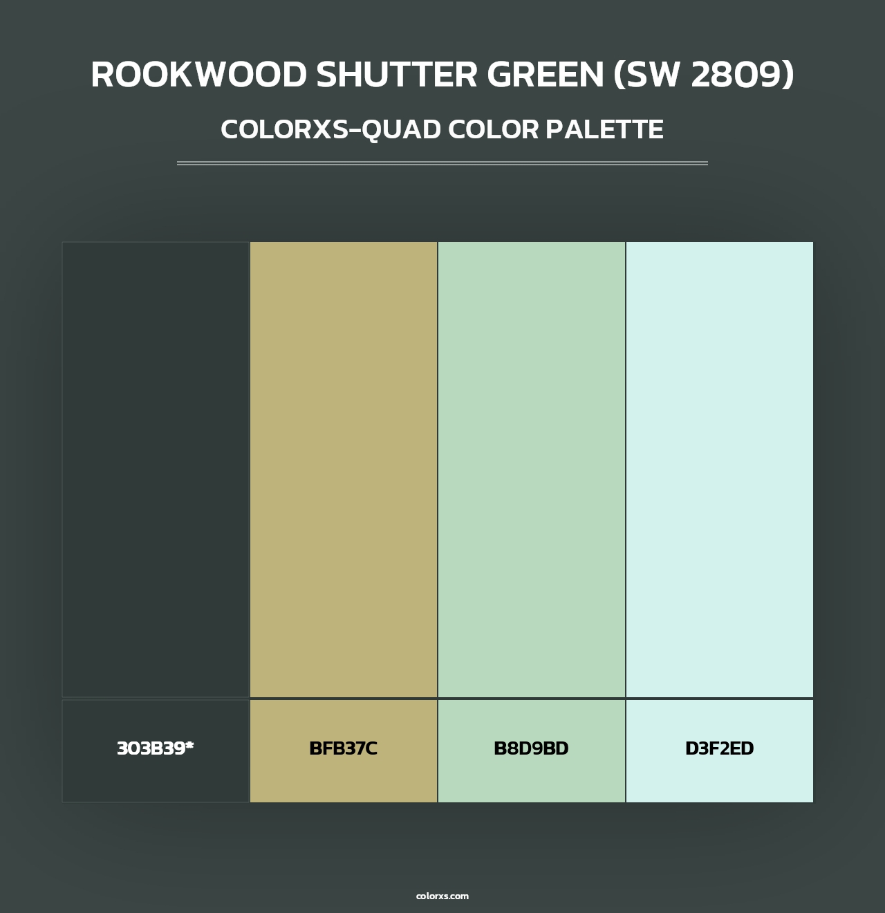 Rookwood Shutter Green (SW 2809) - Colorxs Quad Palette