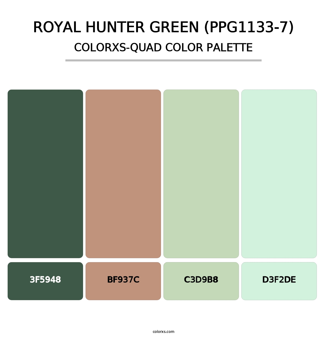 Royal Hunter Green (PPG1133-7) - Colorxs Quad Palette