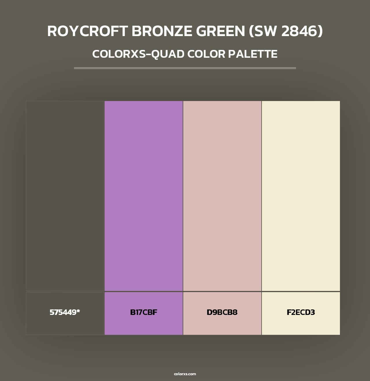Roycroft Bronze Green (SW 2846) - Colorxs Quad Palette