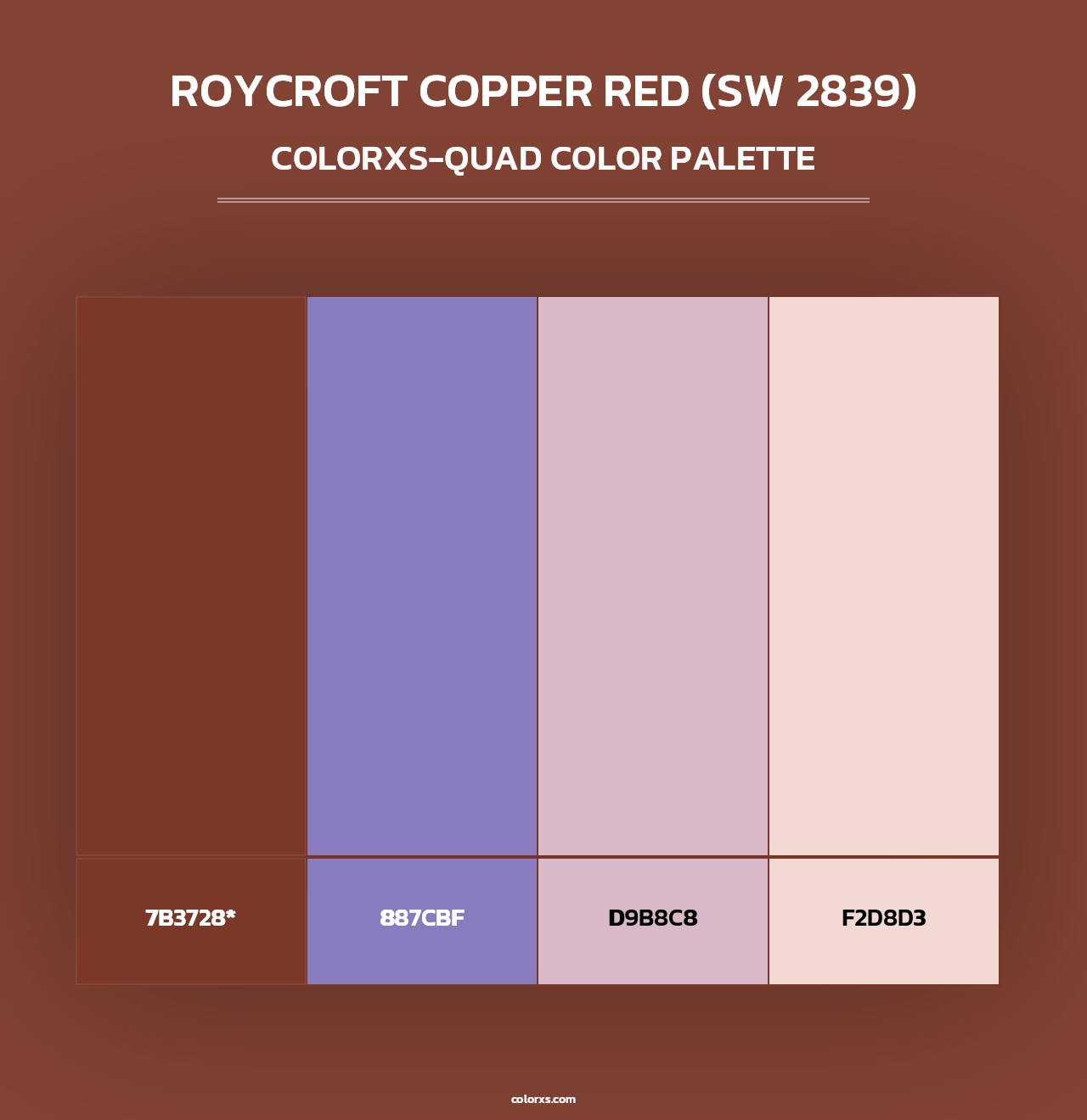 Roycroft Copper Red (SW 2839) - Colorxs Quad Palette