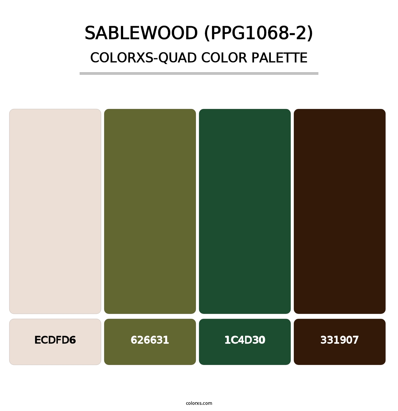 Sablewood (PPG1068-2) - Colorxs Quad Palette