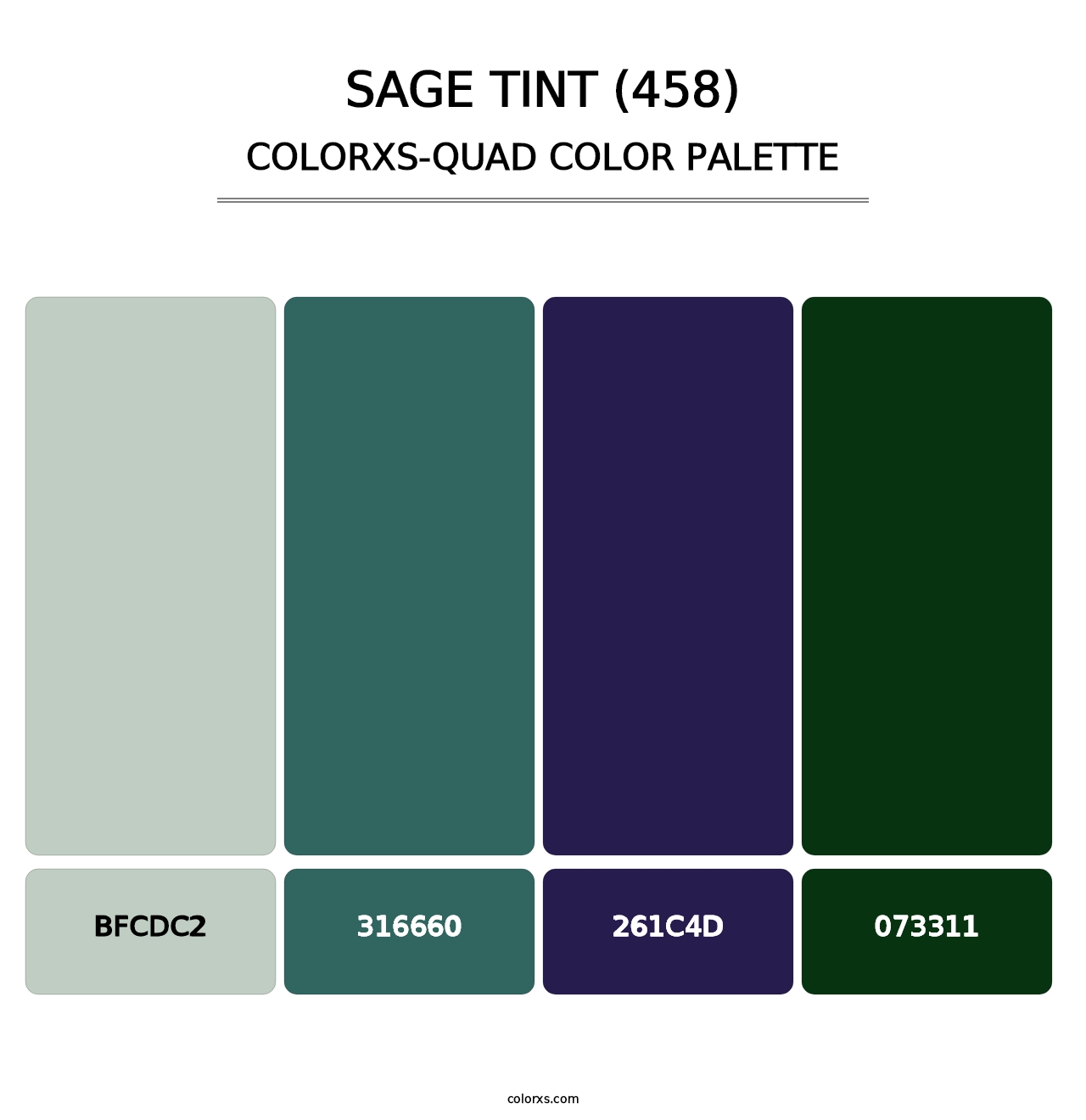 Sage Tint (458) - Colorxs Quad Palette