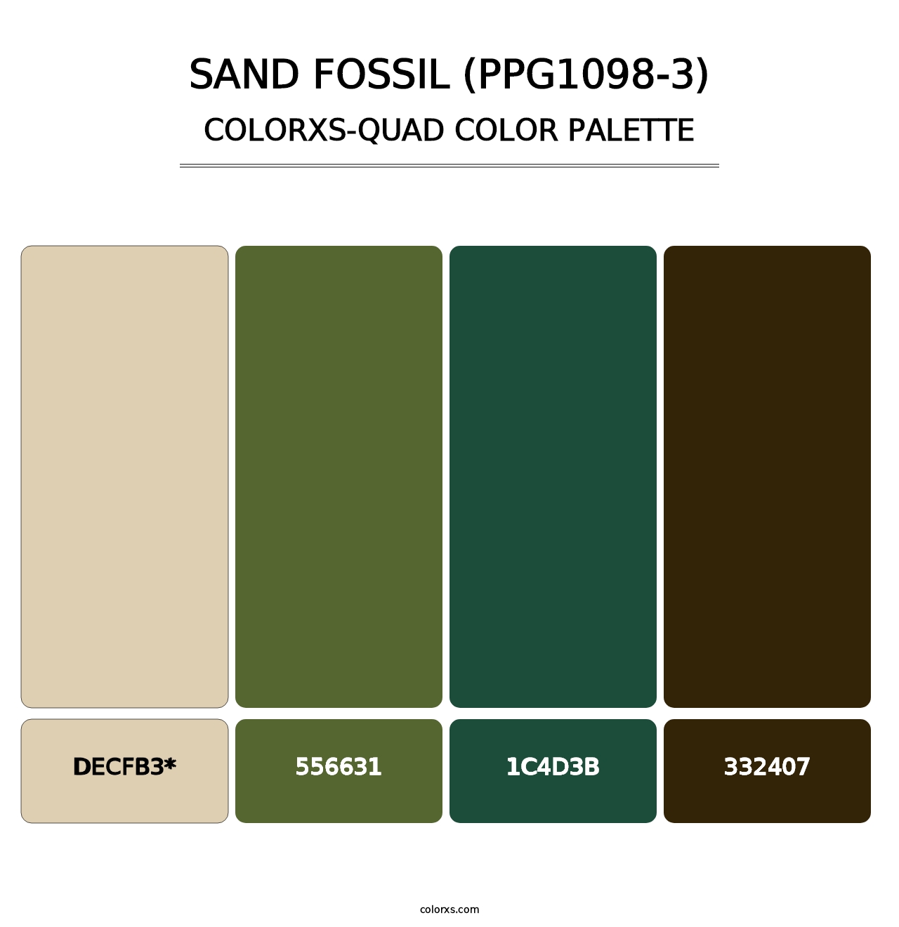 Sand Fossil (PPG1098-3) - Colorxs Quad Palette