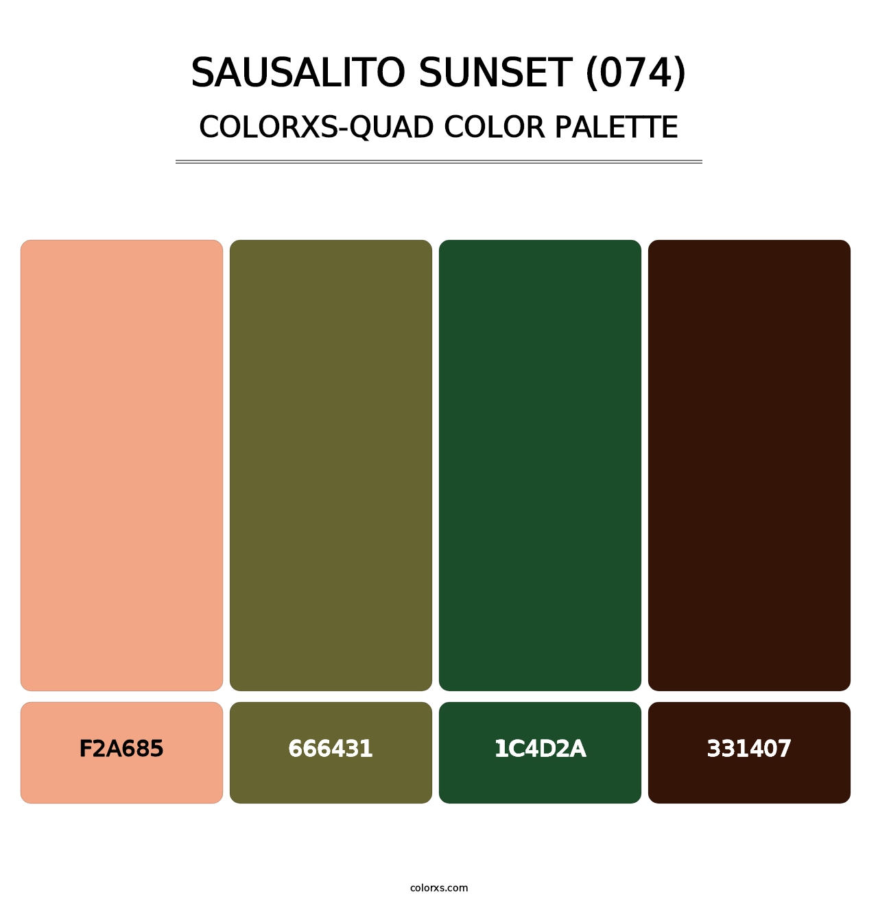 Sausalito Sunset (074) - Colorxs Quad Palette
