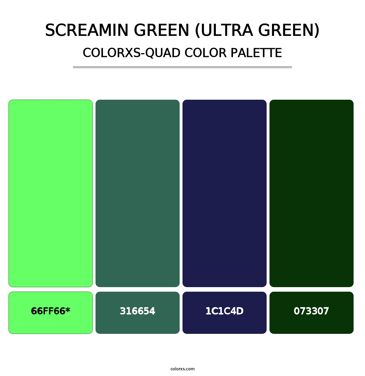 Screamin Green (Ultra Green) - Colorxs Quad Palette