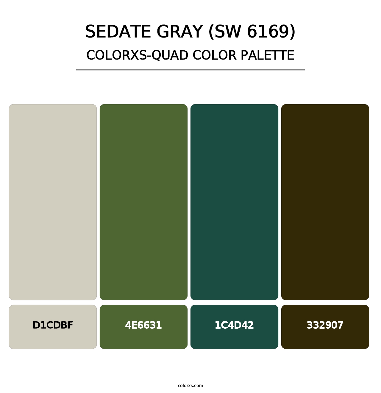 Sedate Gray (SW 6169) - Colorxs Quad Palette