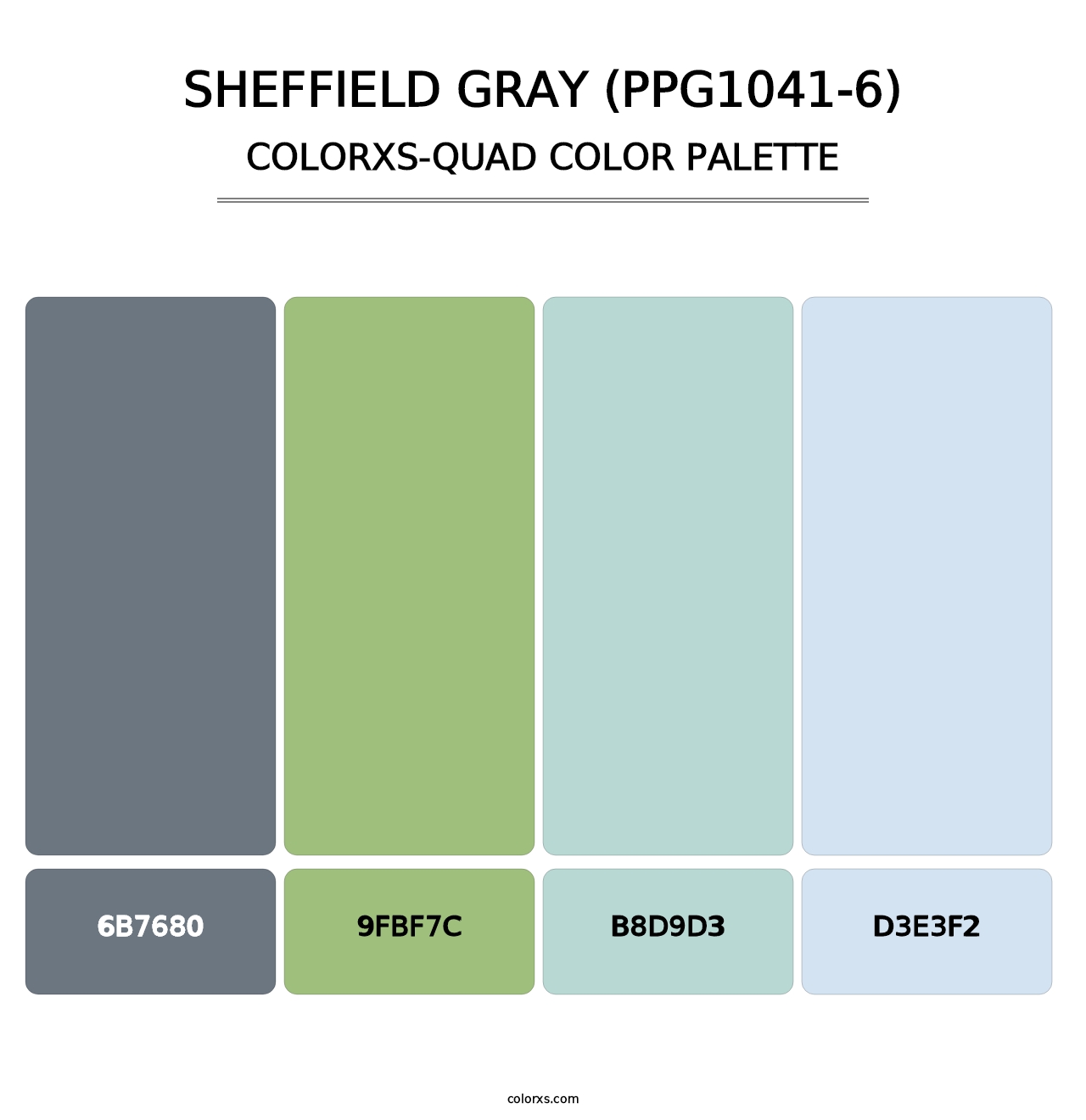 Sheffield Gray (PPG1041-6) - Colorxs Quad Palette