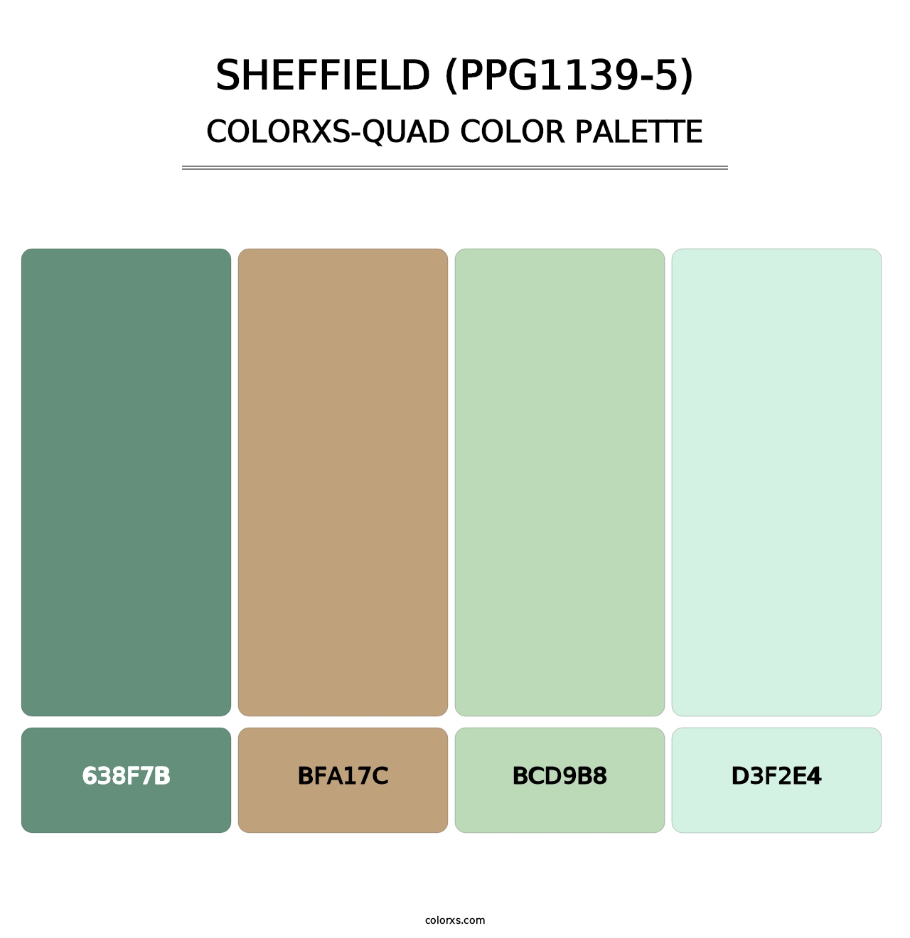 Sheffield (PPG1139-5) - Colorxs Quad Palette