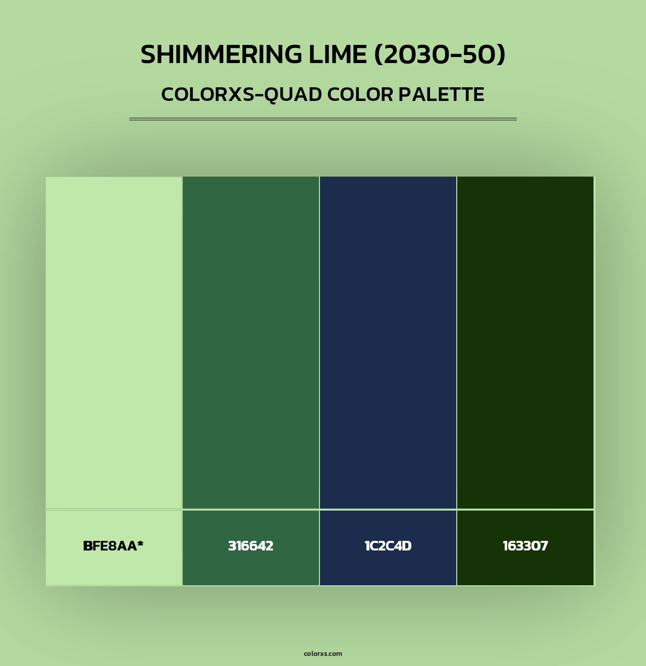 Shimmering Lime (2030-50) - Colorxs Quad Palette