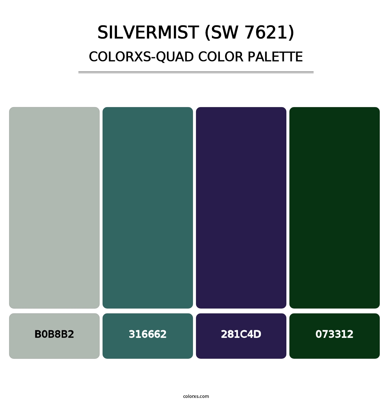 Silvermist (SW 7621) - Colorxs Quad Palette