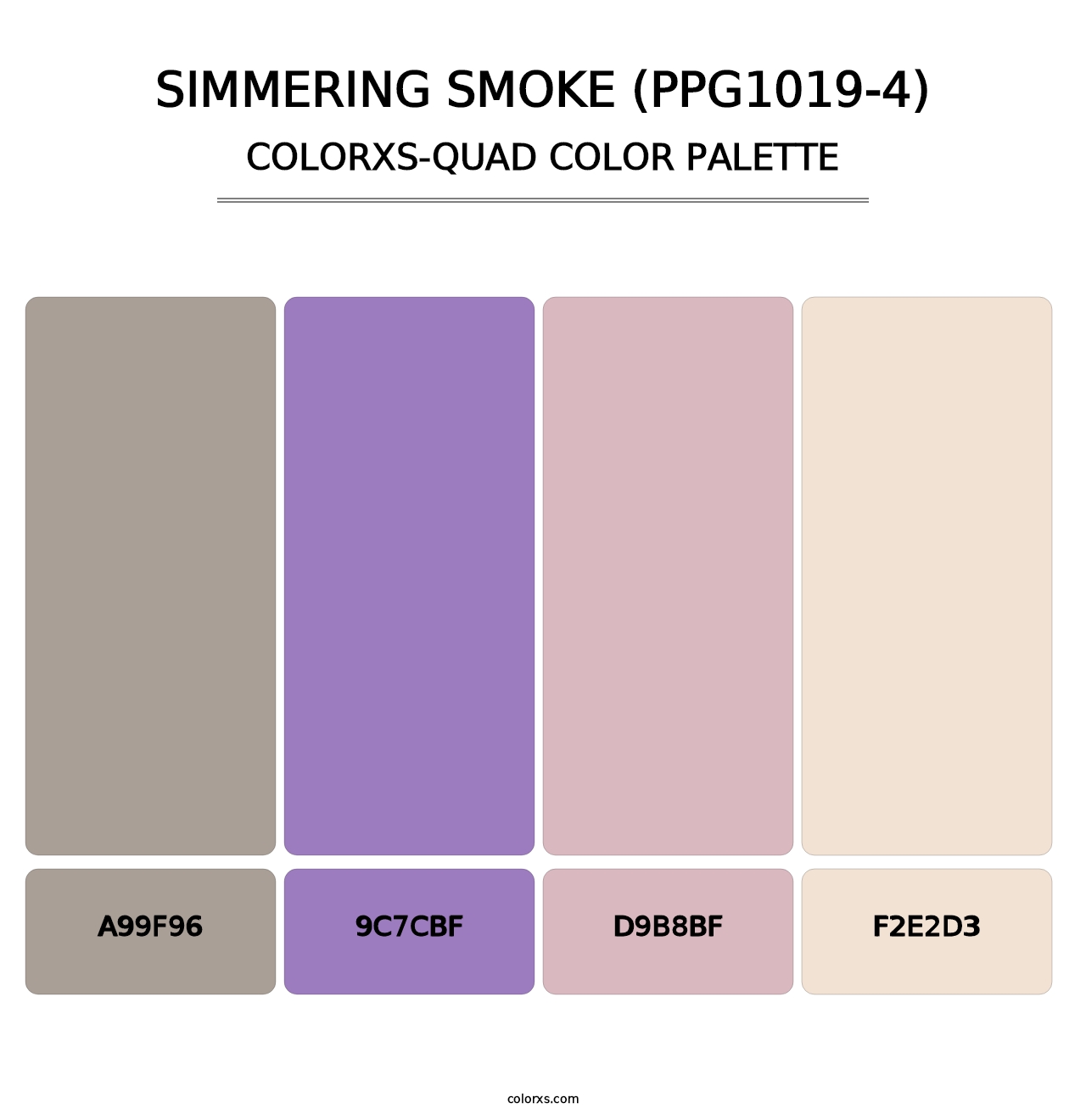 Simmering Smoke (PPG1019-4) - Colorxs Quad Palette