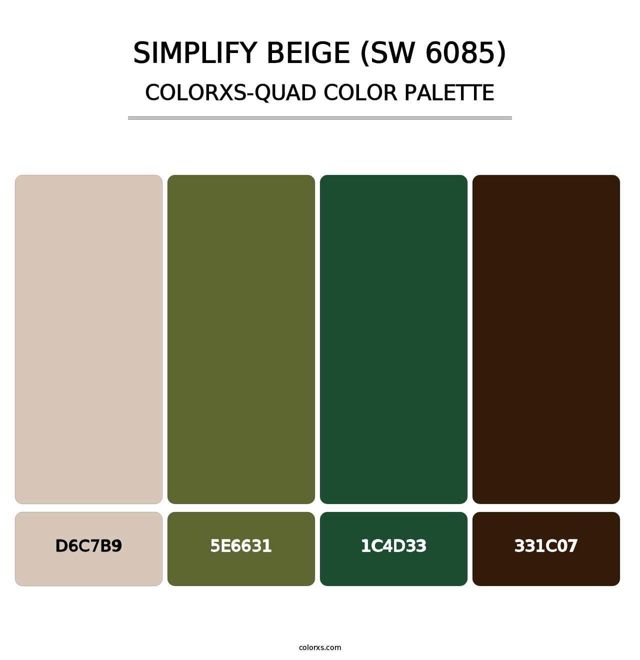 Simplify Beige (SW 6085) - Colorxs Quad Palette