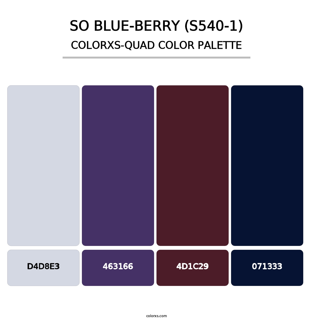 So Blue-Berry (S540-1) - Colorxs Quad Palette