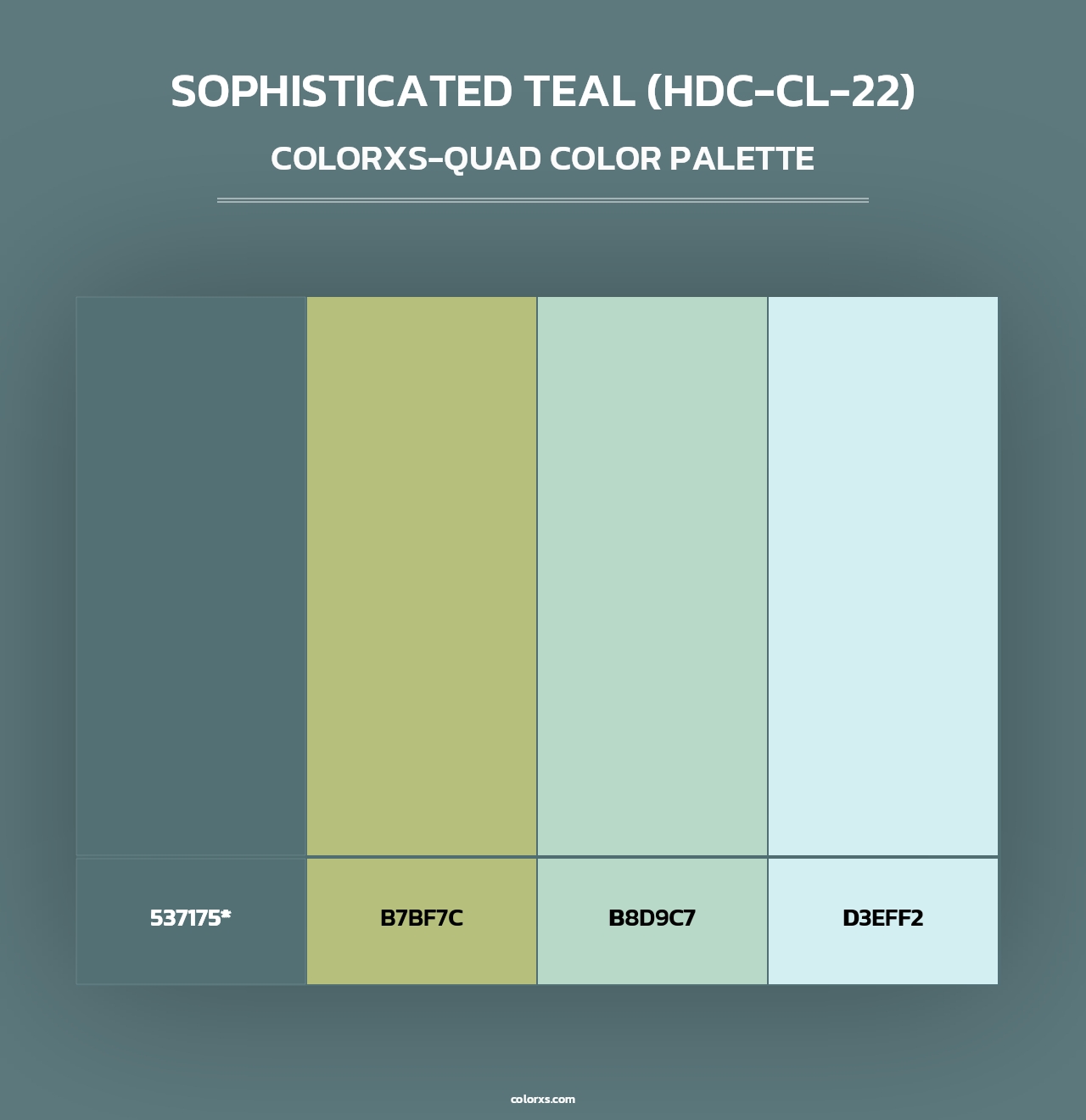 Sophisticated Teal (HDC-CL-22) - Colorxs Quad Palette