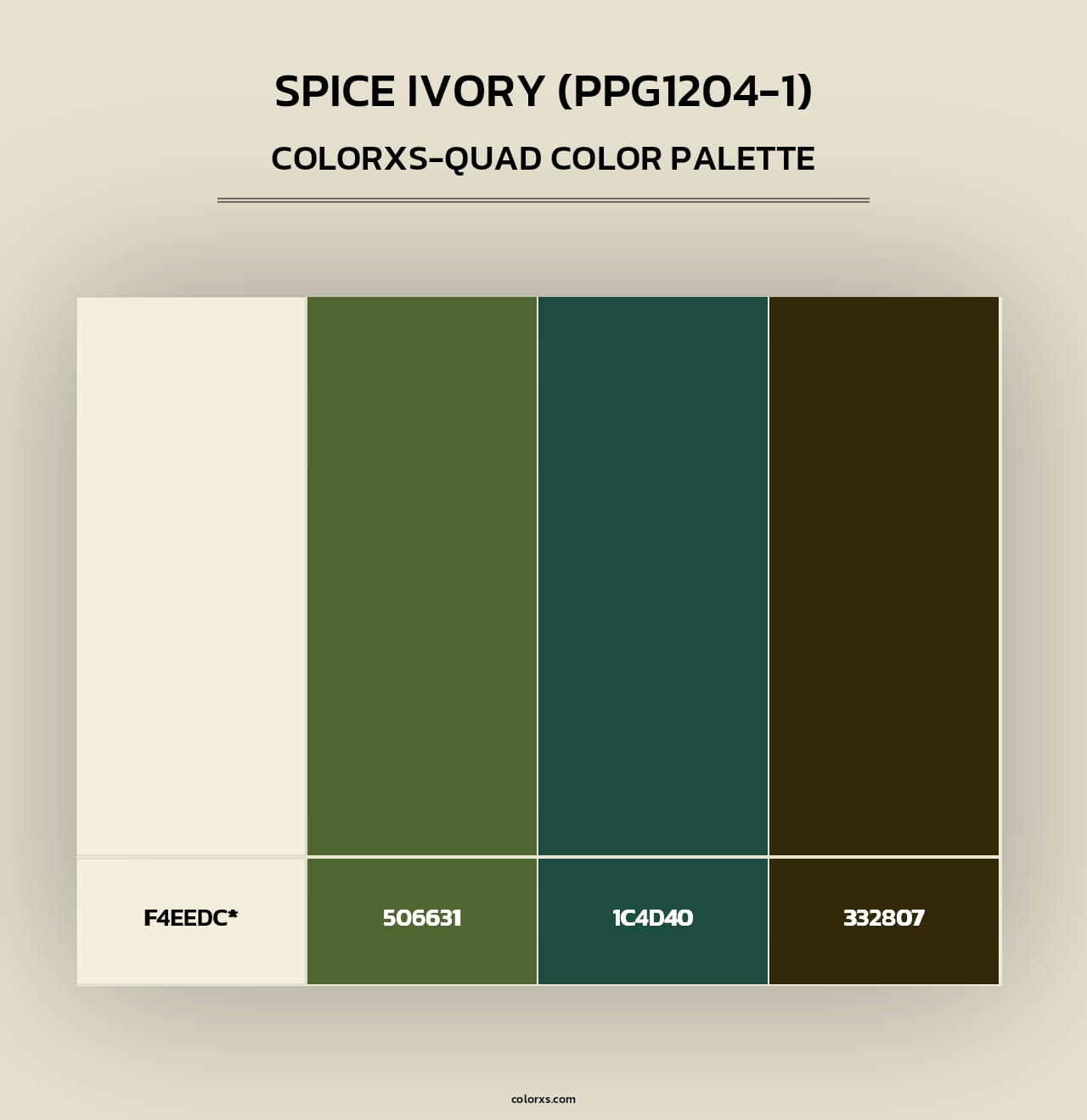 Spice Ivory (PPG1204-1) - Colorxs Quad Palette