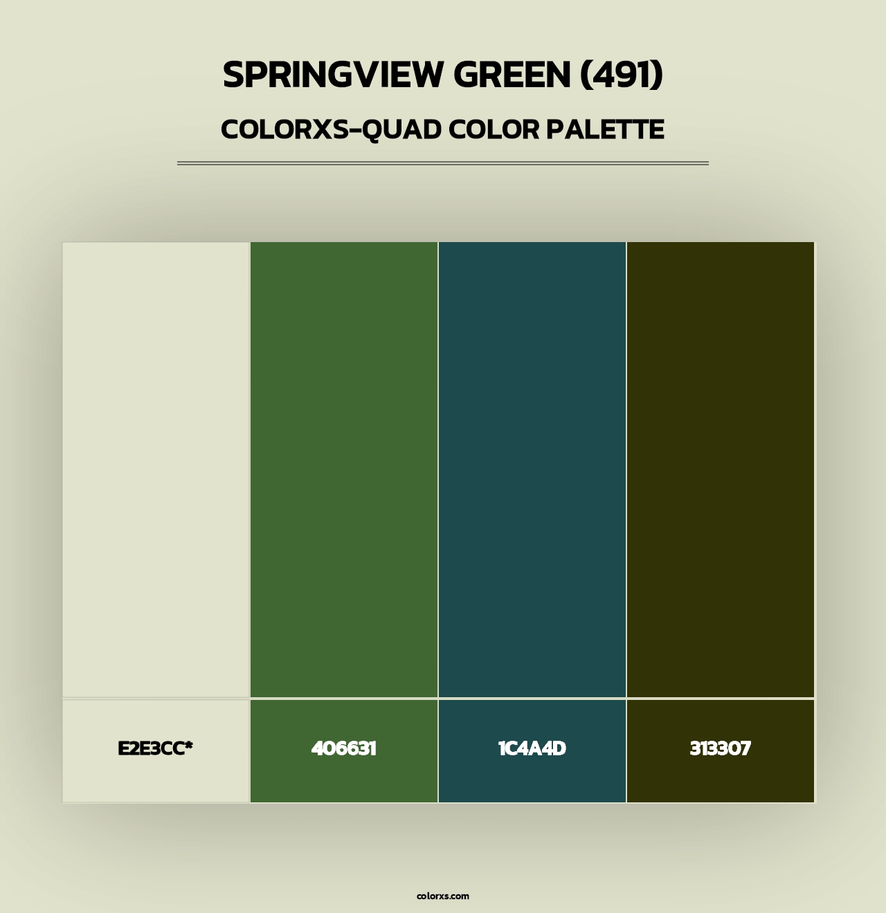 Springview Green (491) - Colorxs Quad Palette