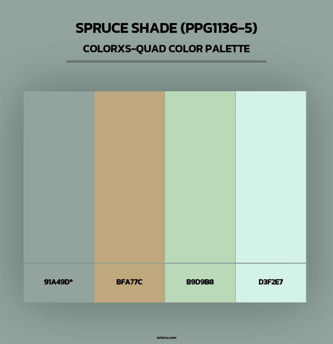 Spruce Shade (PPG1136-5) - Colorxs Quad Palette