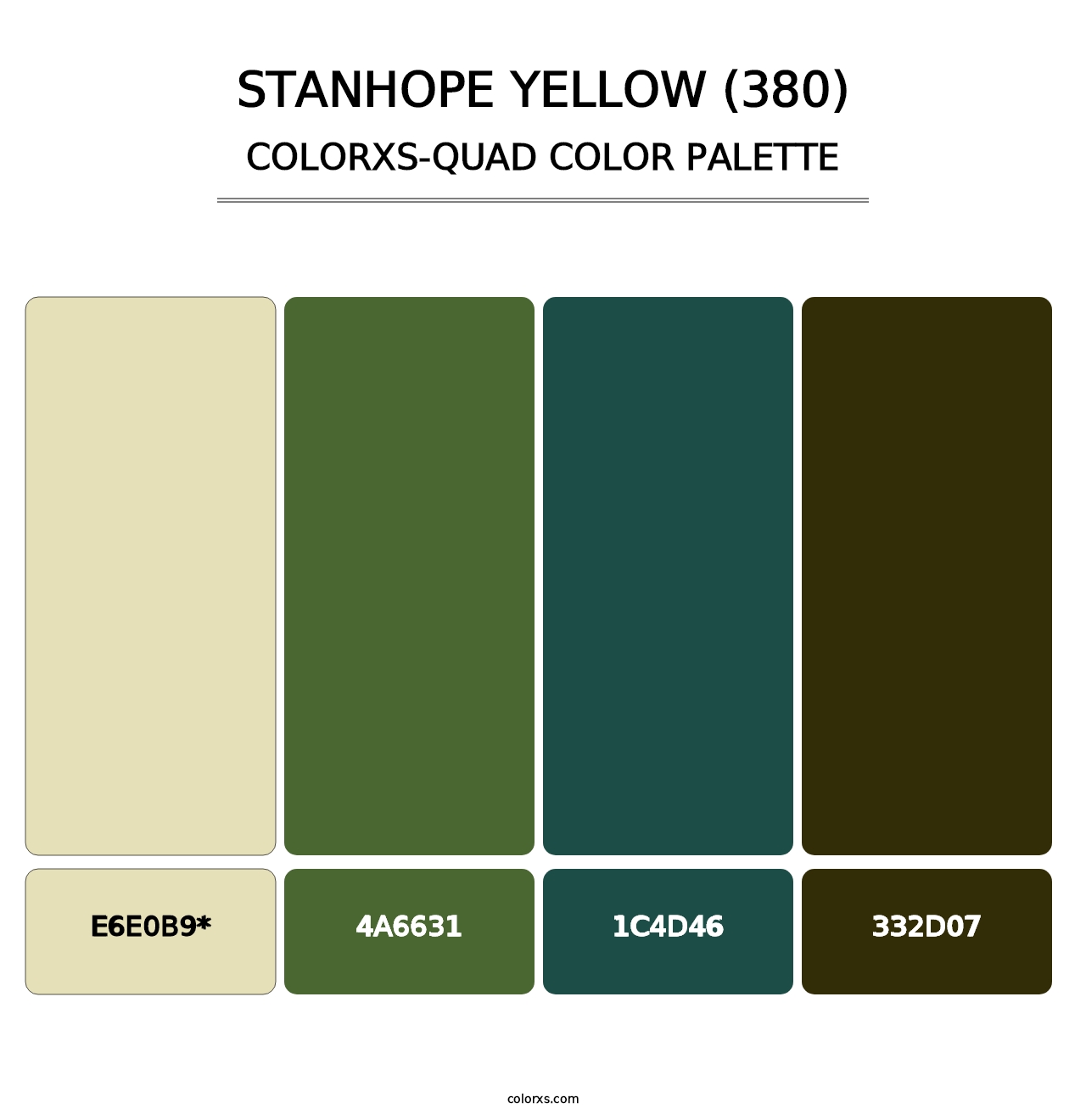 Stanhope Yellow (380) - Colorxs Quad Palette