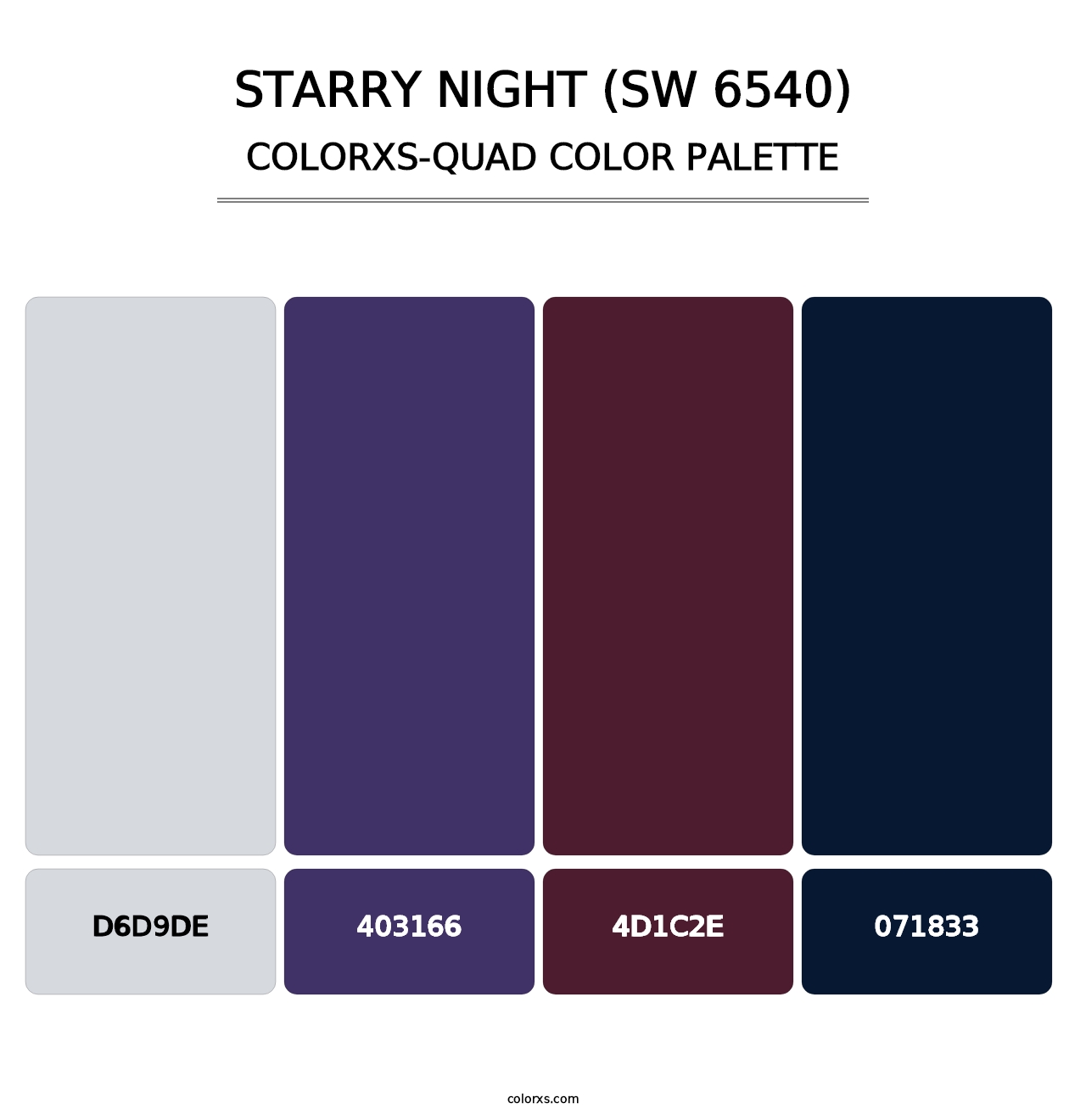 Starry Night (SW 6540) - Colorxs Quad Palette