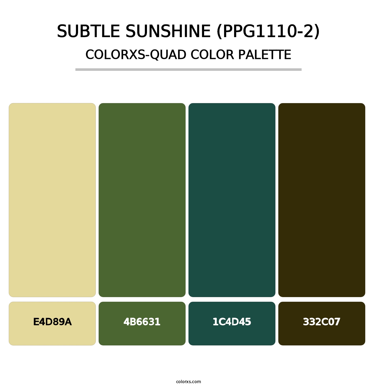 Subtle Sunshine (PPG1110-2) - Colorxs Quad Palette
