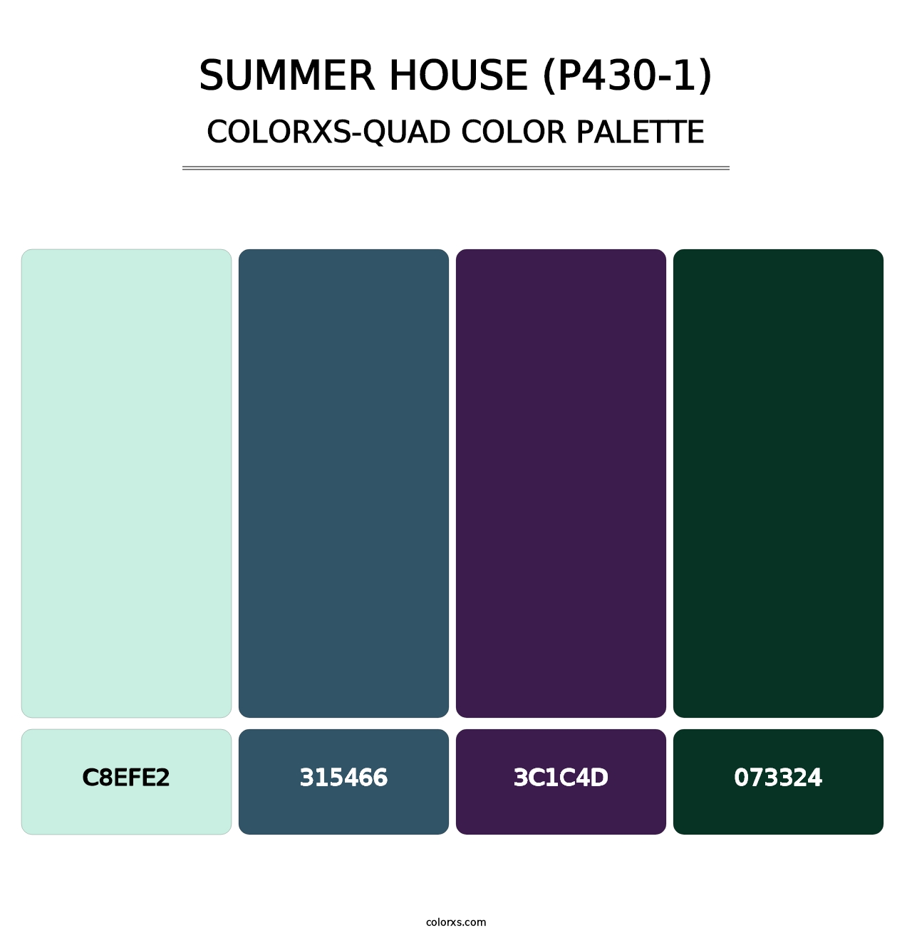 Summer House (P430-1) - Colorxs Quad Palette