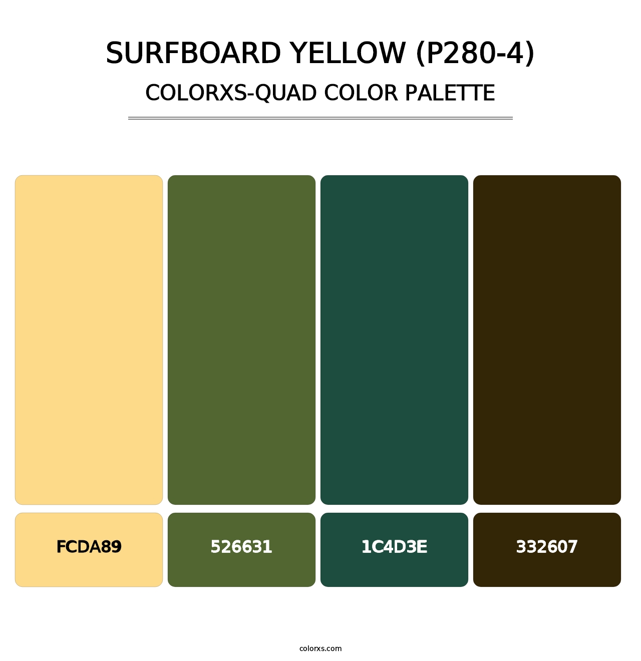 Surfboard Yellow (P280-4) - Colorxs Quad Palette