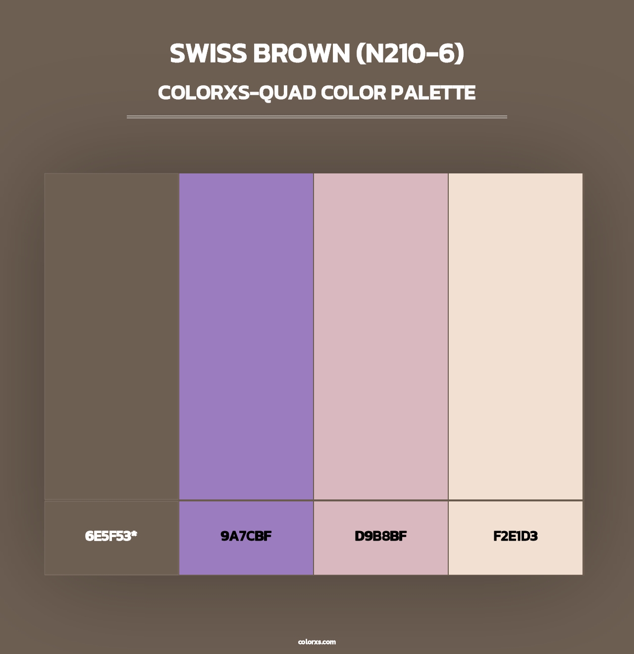 Swiss Brown (N210-6) - Colorxs Quad Palette