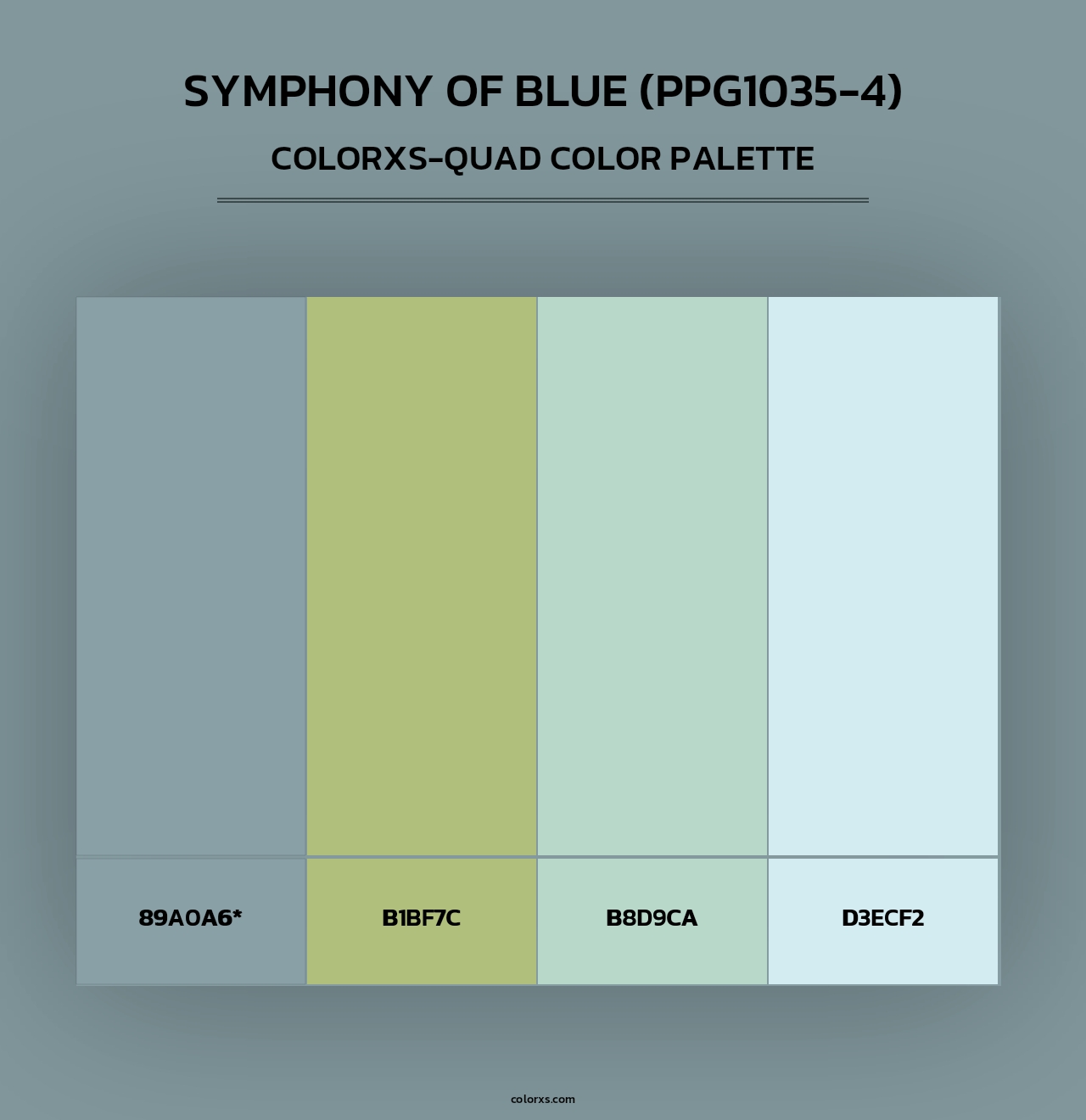 Symphony Of Blue (PPG1035-4) - Colorxs Quad Palette