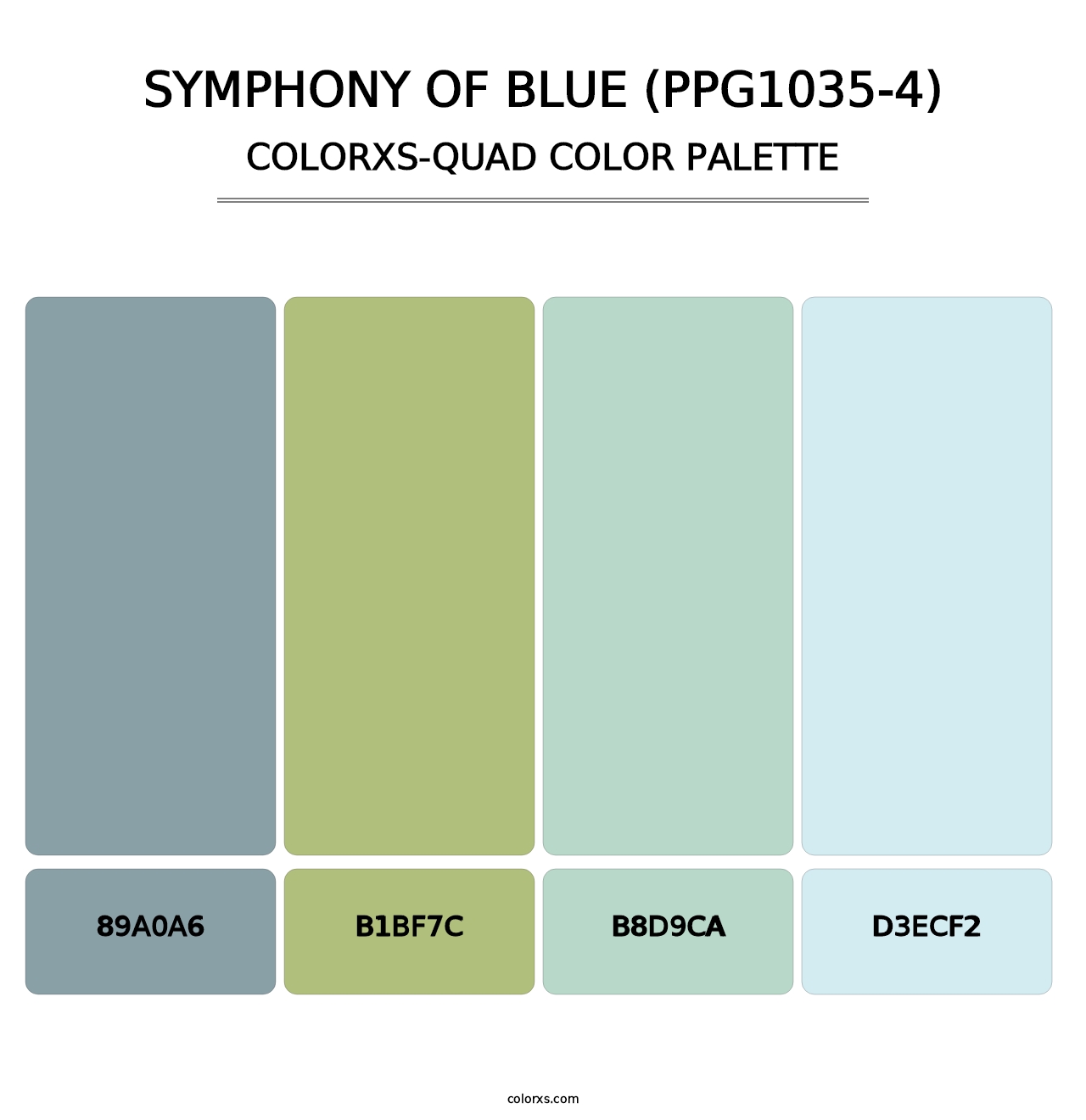 Symphony Of Blue (PPG1035-4) - Colorxs Quad Palette