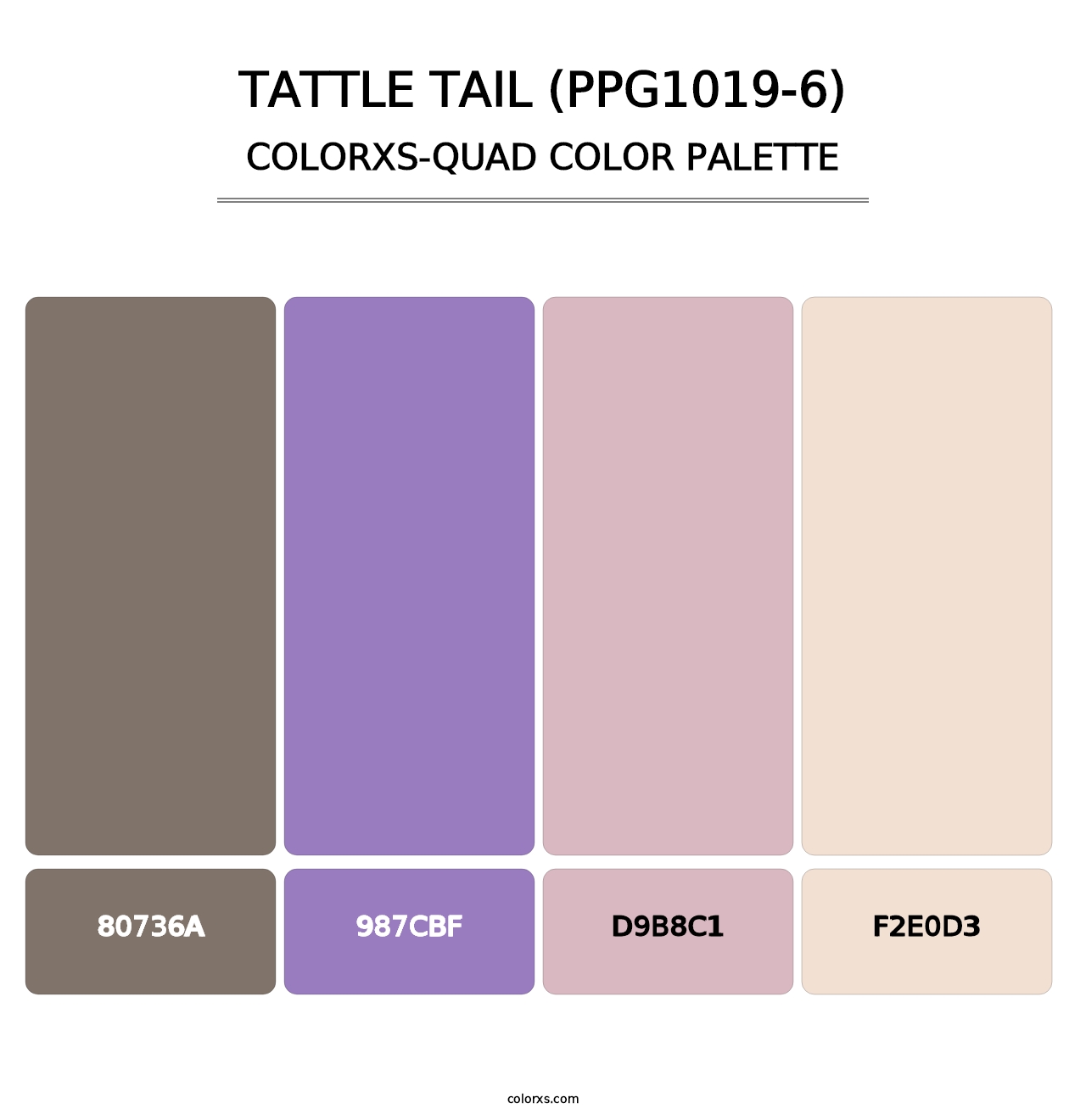 Tattle Tail (PPG1019-6) - Colorxs Quad Palette