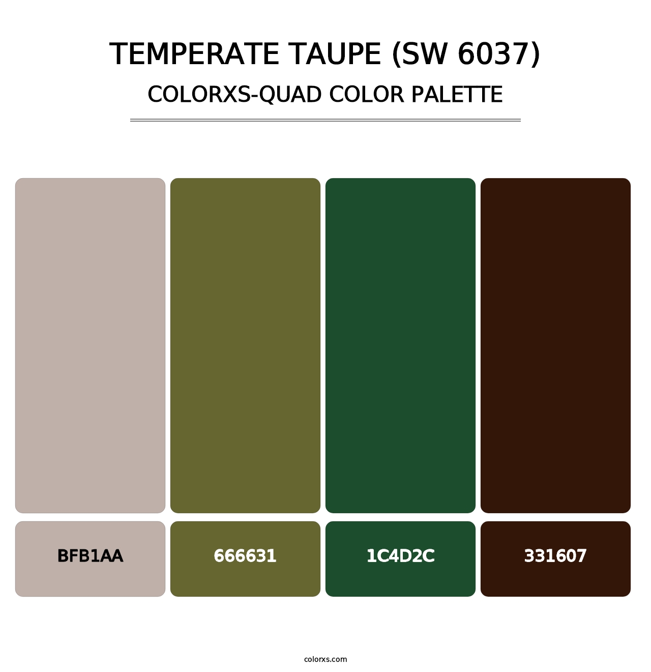 Temperate Taupe (SW 6037) - Colorxs Quad Palette