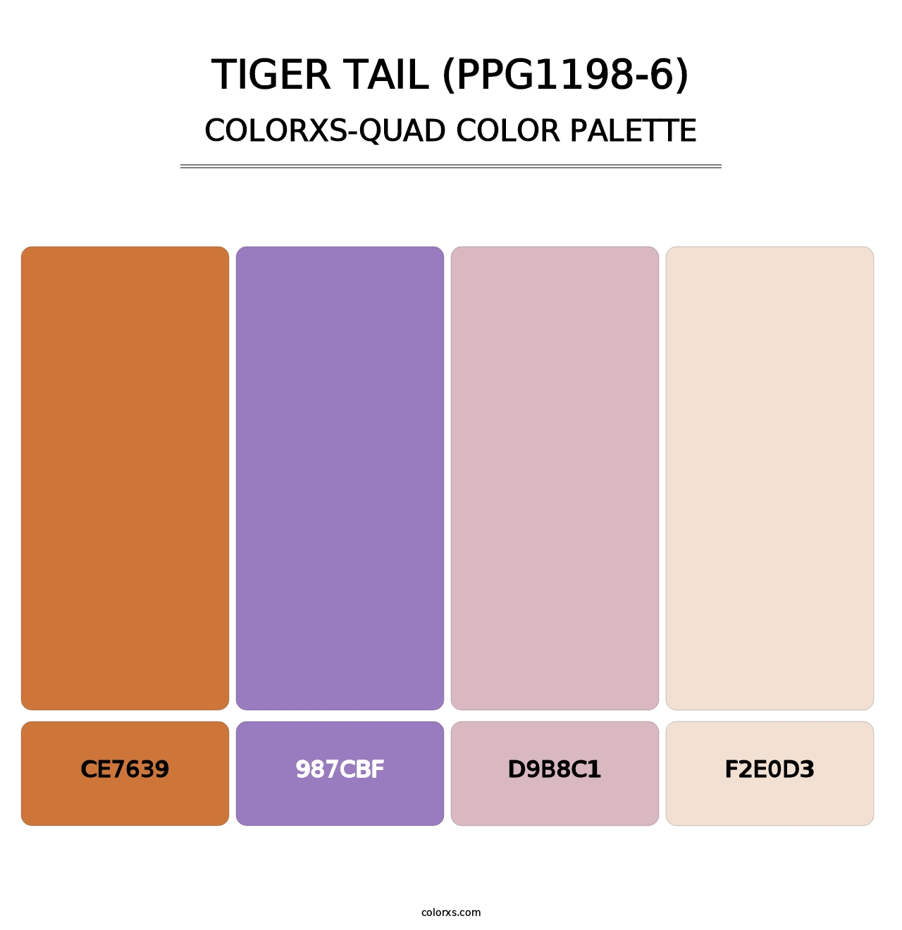 Tiger Tail (PPG1198-6) - Colorxs Quad Palette