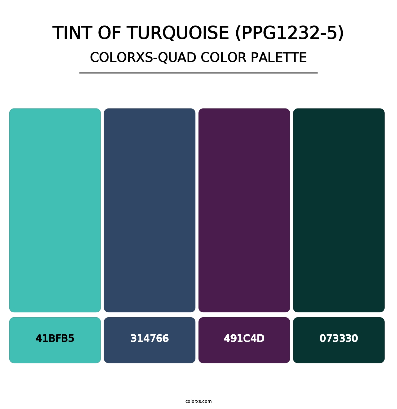 Tint Of Turquoise (PPG1232-5) - Colorxs Quad Palette