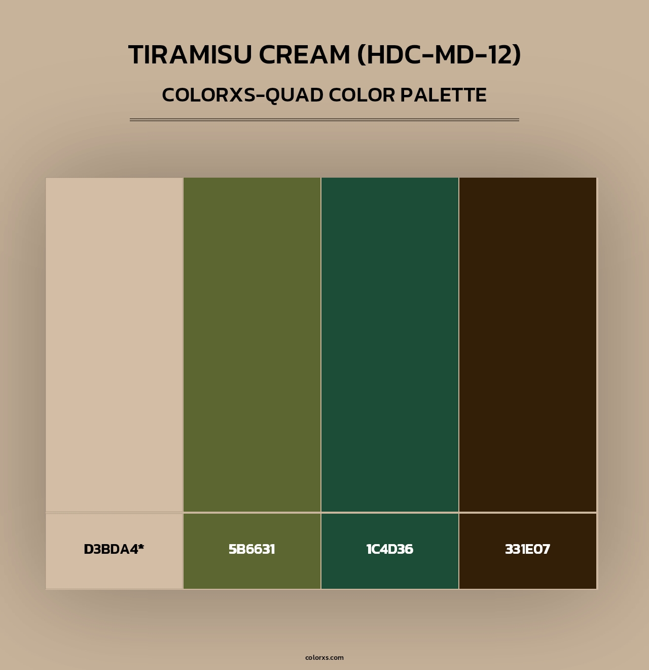 Tiramisu Cream (HDC-MD-12) - Colorxs Quad Palette