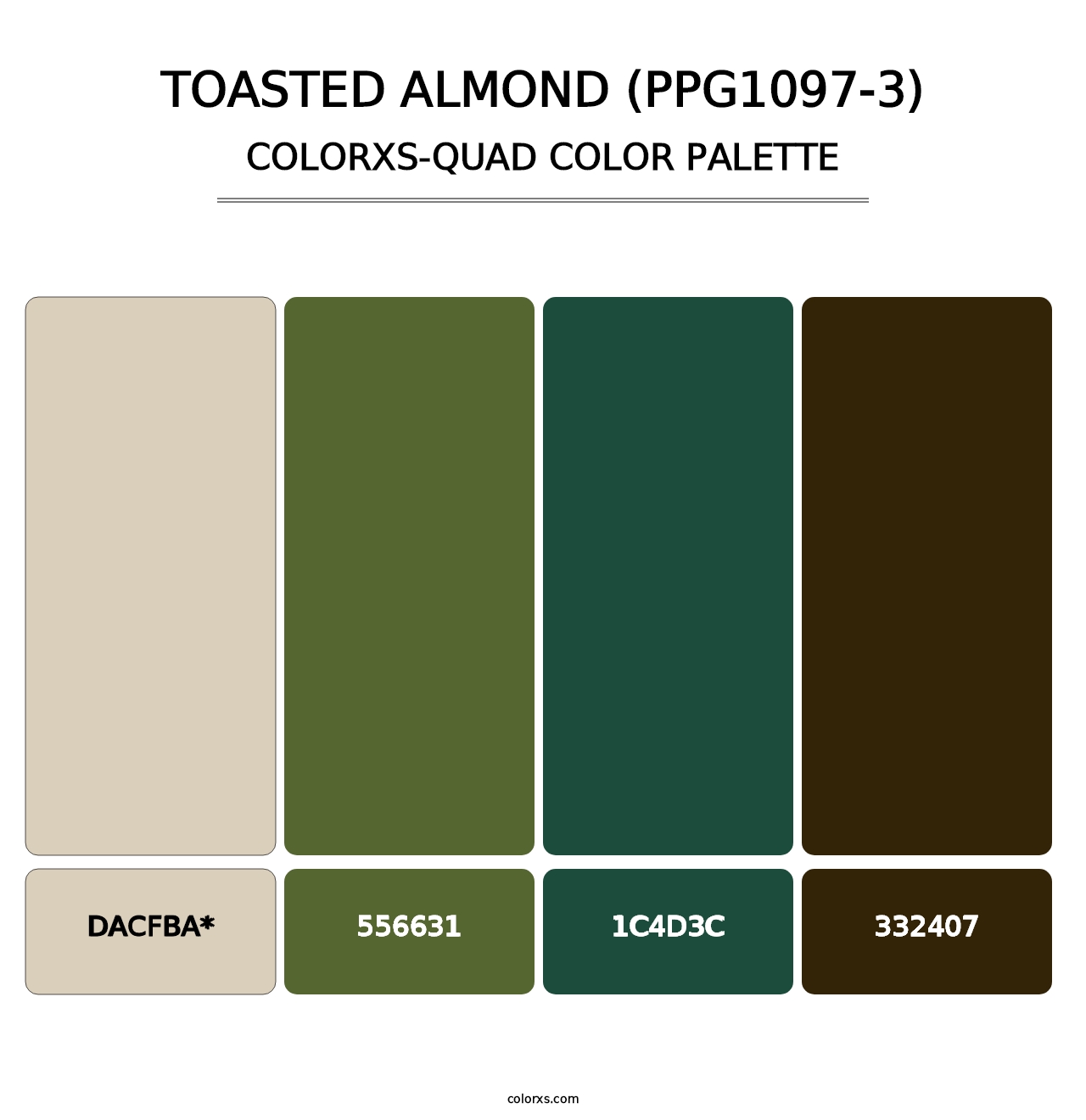 Toasted Almond (PPG1097-3) - Colorxs Quad Palette